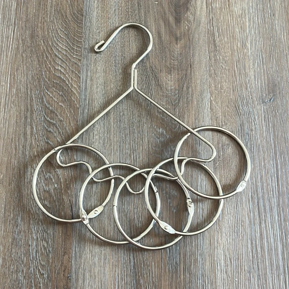 Belt or Scarf Silver Hanger With 5 Rings